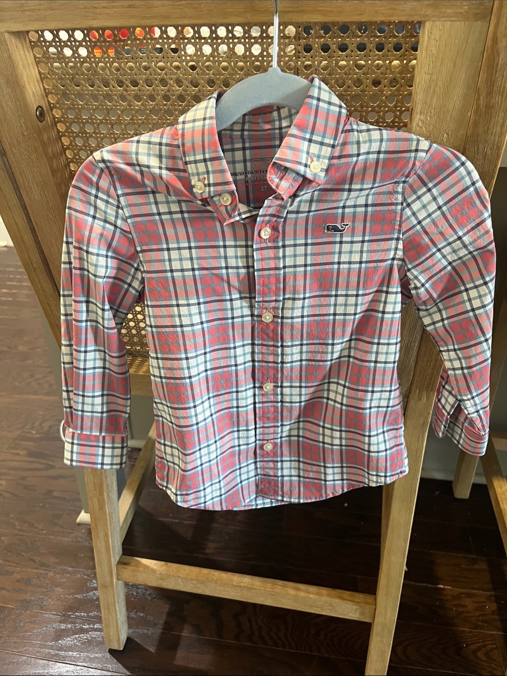 Vineyard Vines Coral and Blue Button-Down Shirt
